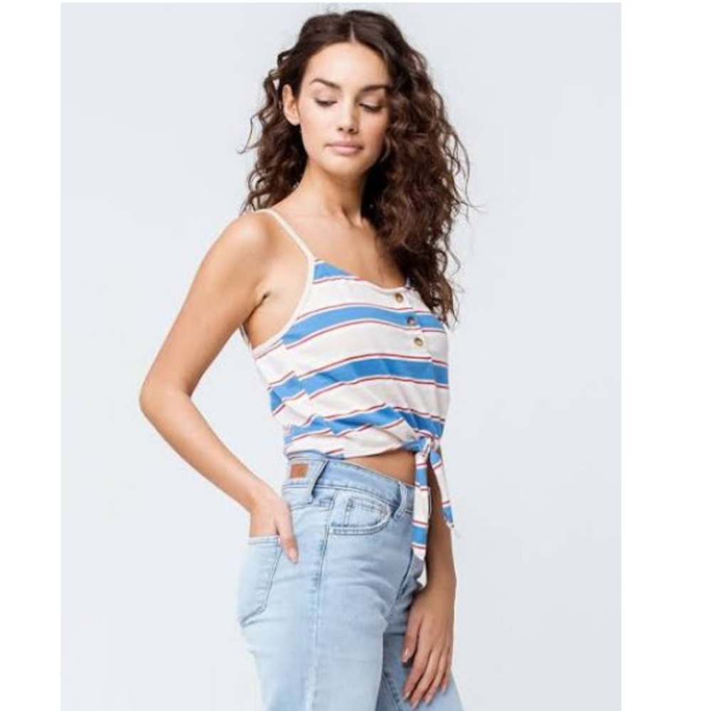 Tillys Henley Tie Front Tank